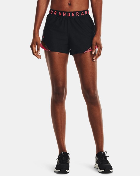 Women's UA Play Up 3.0 Tri Color Shorts, Black, pdpMainDesktop image number 0